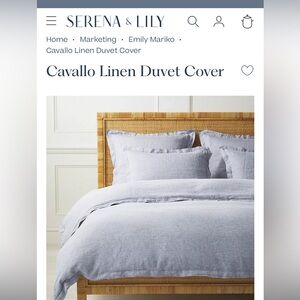 Serena & Lily Cavallo Linen Duvet Cover - Heathered Fog (Gray)